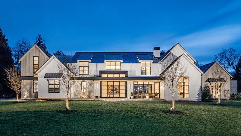 Luxury Modern Farmhouse with architectural metal panels