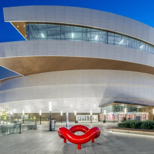 ChaseCenter_ExteriorSoffits_InteriorMillwork_CustomWoodgrain8 Chase Center Sports Stadium