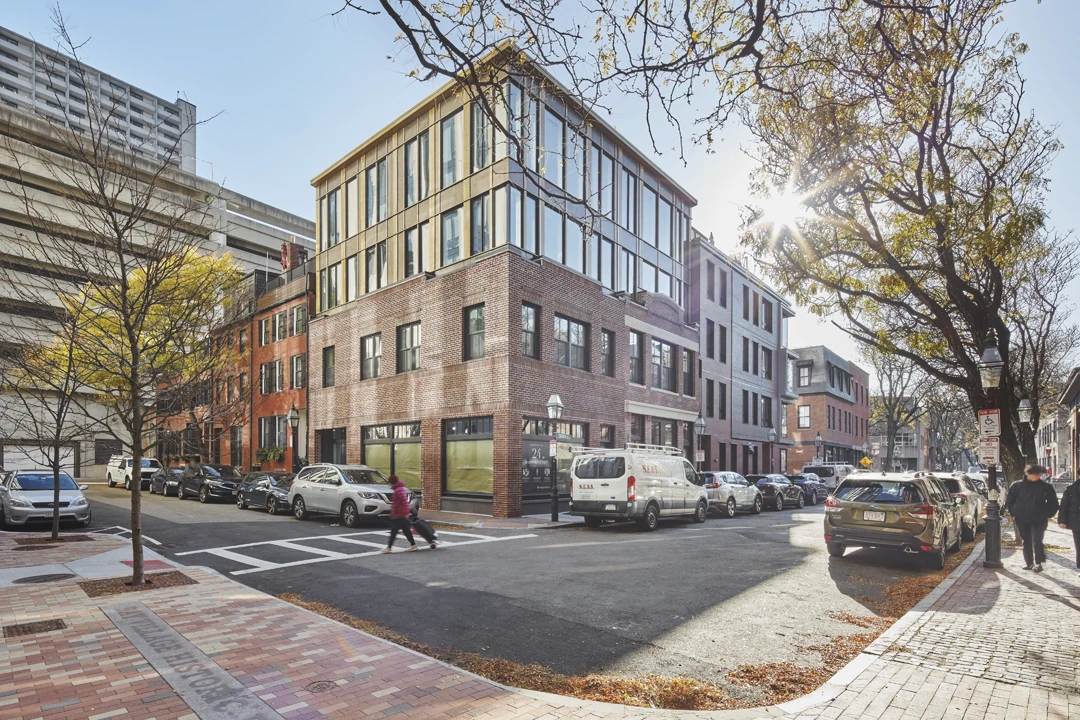 69ChurchSt_ExteriorMetalWall_Brass2 Architectural bronze metal panels featuring antique bronze finish and bronze veneer look.